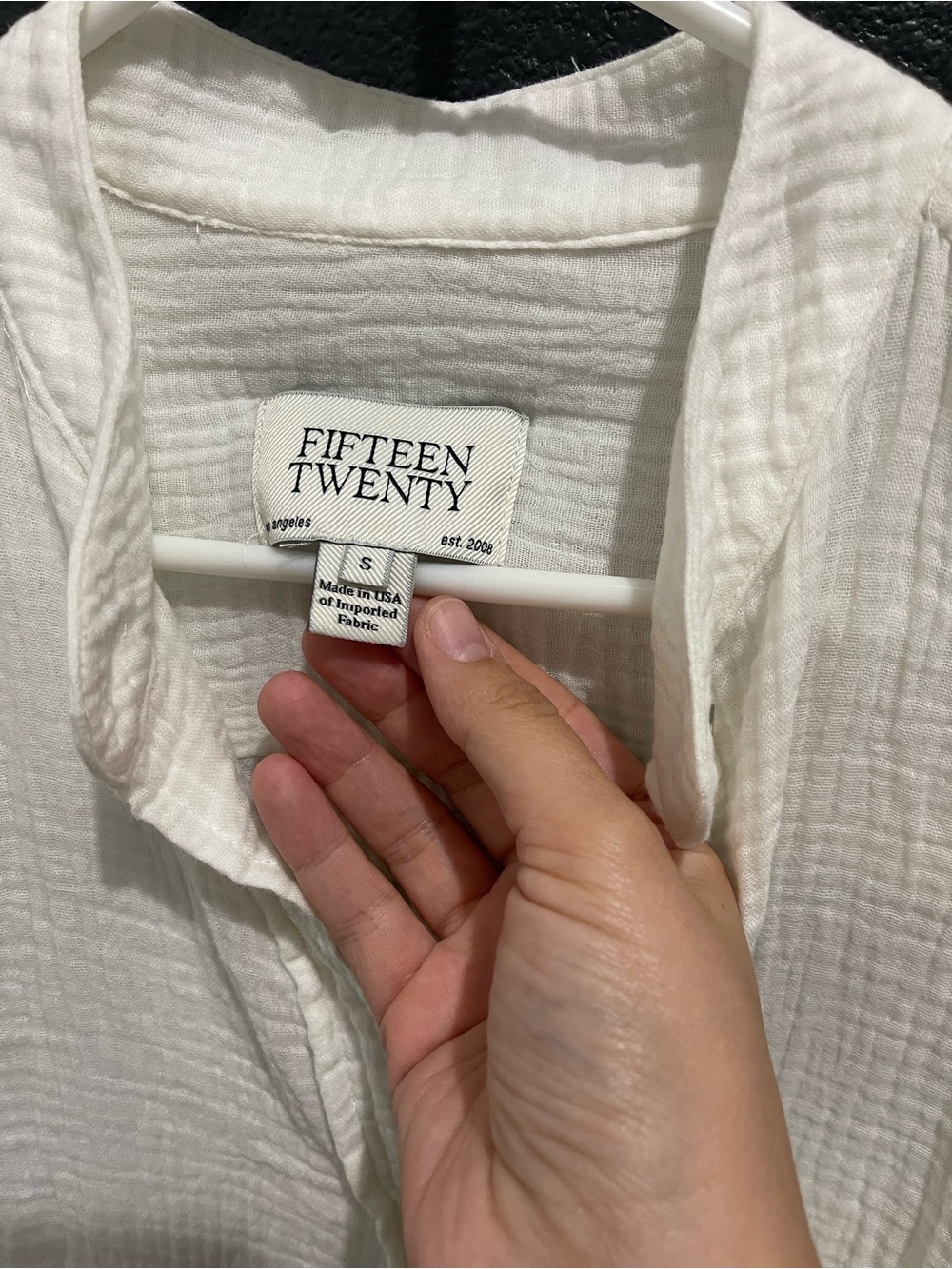Fifteen Twenty 100% Cotton Gauze Oversized Button Down - Picture 6 of 8